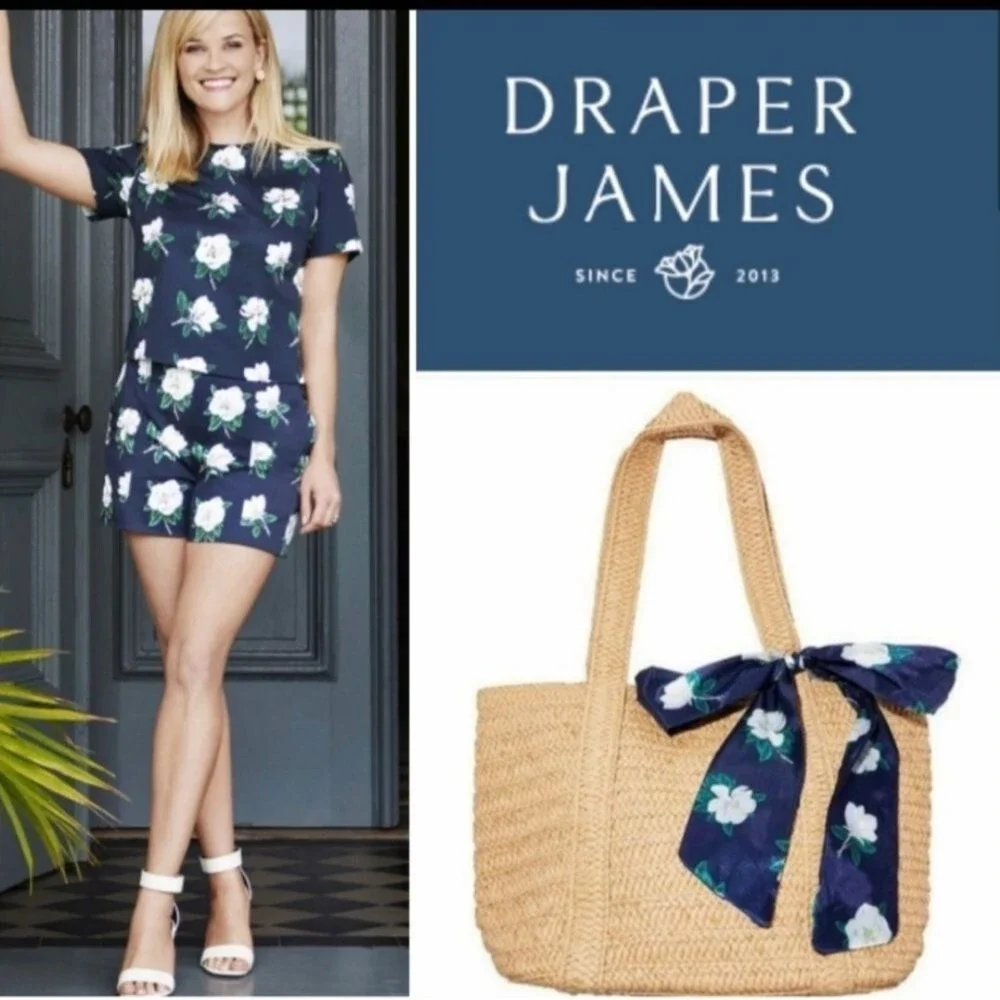Draper James Straw Scarf Bag